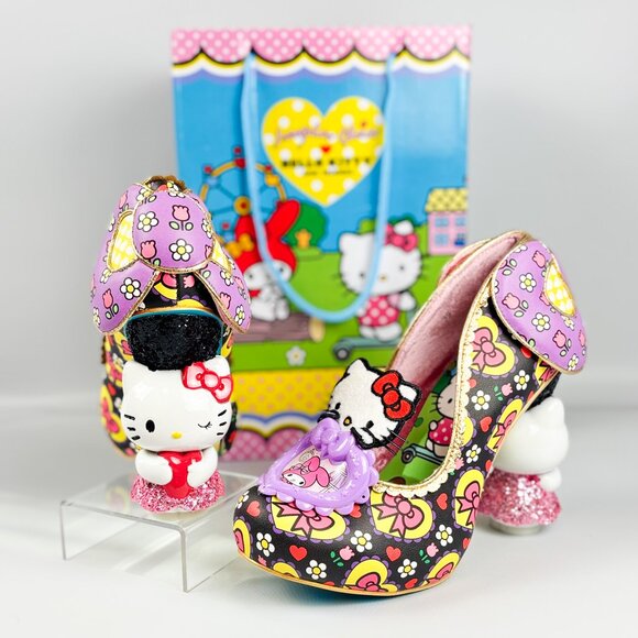 Irregular Choice Sanrio Hello Kitty & Friends Heels Size 39 Rare Black - Picture 1 of 7